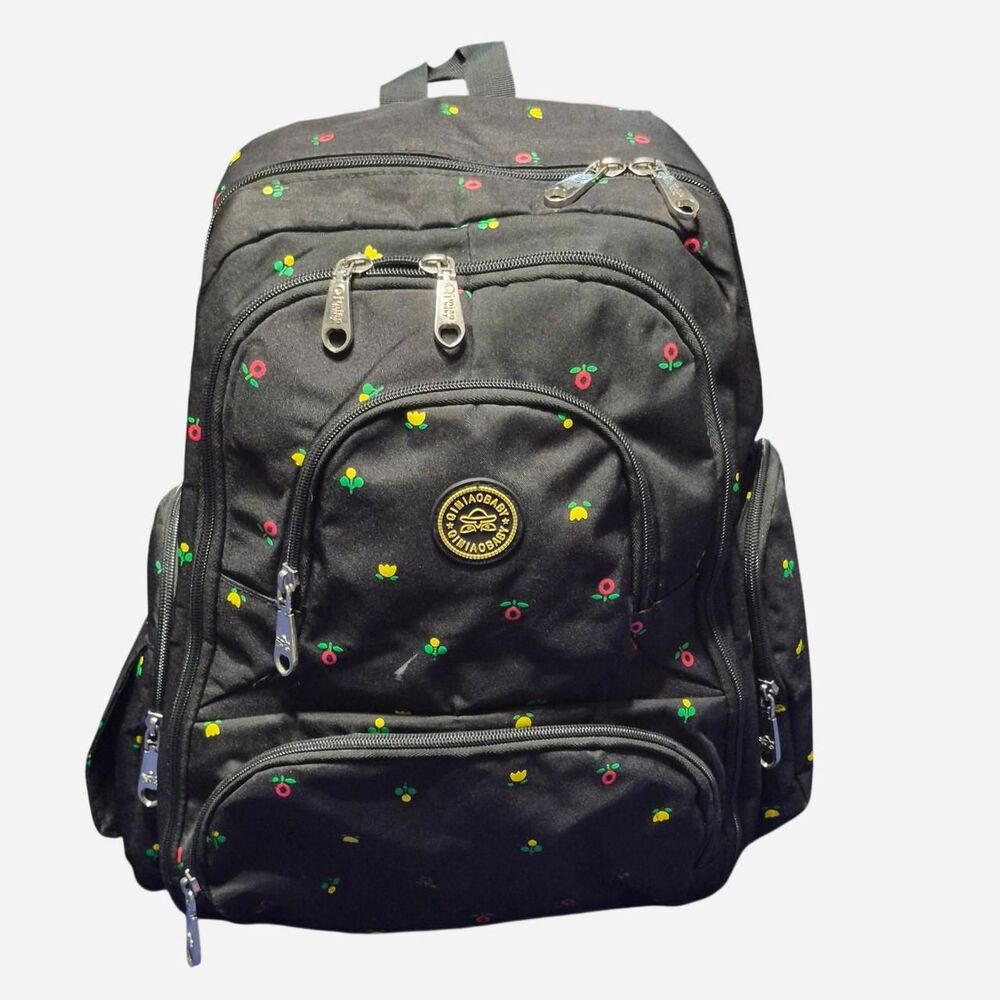 Women's Floral Print Diaper Bag Backpack